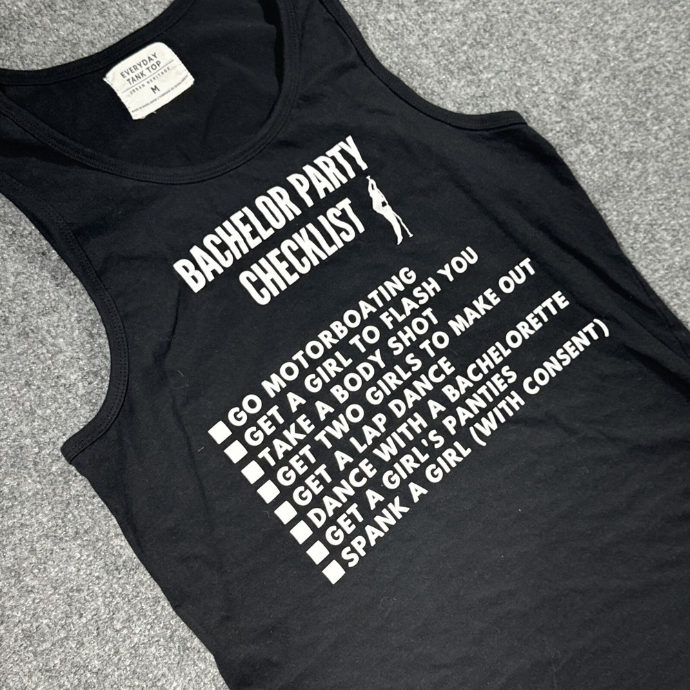 Everyday Tank Top Urban Heritage Med Bachelor Party Checklist Funnytee Humor