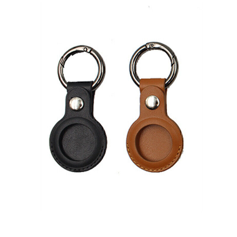 Durable Leather Case Cover for Apple AirTag with Keychain Sleeve Shell Skin