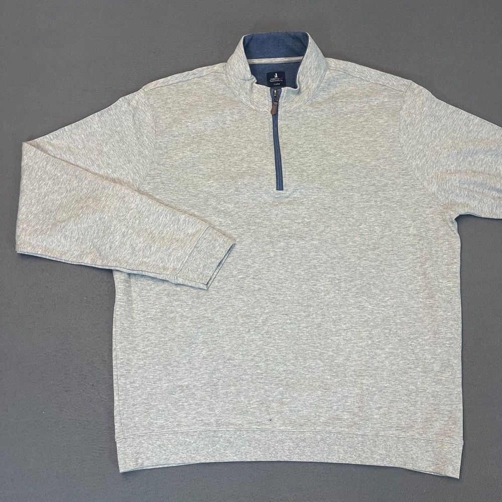 Johnnie-O Mens Size XL Sully 1/4 Zip Pullover Wrinkle Resistant Light Gray