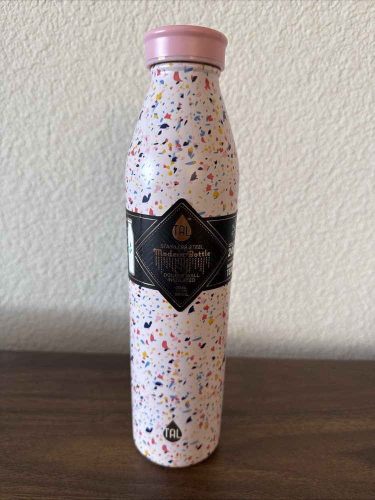 Tal Stainless Steel Double Wall Insulated Modern Water Bottle 20oz Confetti