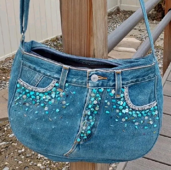 Vtg Levi’s Red Tag Jeans Purse Denim Shoulder Bag with Detailed  Pockets