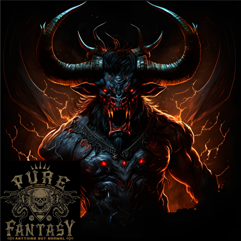 Demonic Bull From Hell Evil Demon Mens Cotton T-Shirt Tee Top