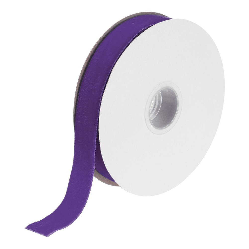 Velvet Ribbon 3/4 Inch x 10 Yard Single Face Spool Silky Fabric Deep Purple