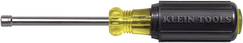 Klein Tools 630-4MM 4mm Nut Driver with 3-Inch Hollow Shaft in Red