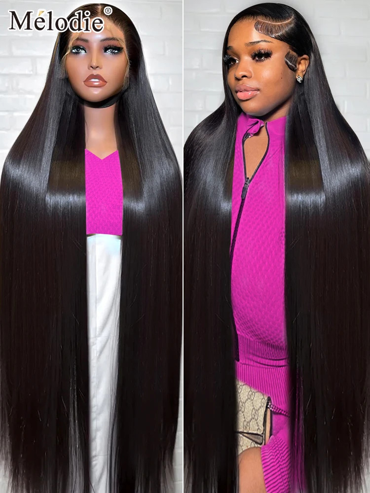 13x6 HD Lace Frontal Wig Human Hair Bone Straight 5x5 Glueless Transparent Lace