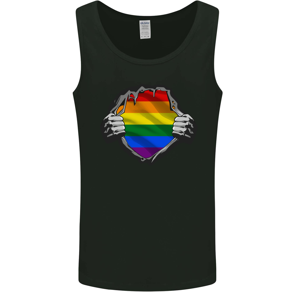 LGBT Rainbow Colours Pride Awareness Day Mens Vest Tank Top-image