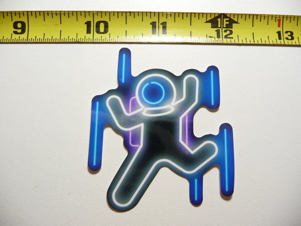 DANCING SPACEMAN STICKER DECAL NEON STYLE FUN PLAYFUL COLORFUL