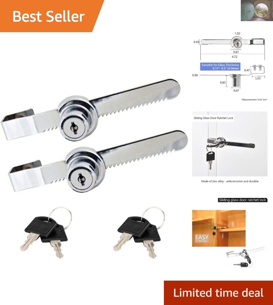 Chrome Glass Door Lock Set for Secure Stylish Displays