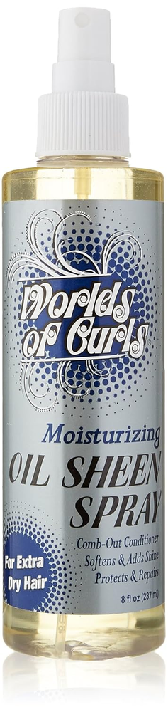 Worlds of Curls Comb Out Conditioner & Oil Sheen Spray Moisturizer Extra Dry Hai