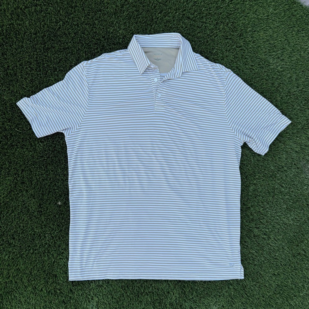CREMIEUX Mens Performance Stripe Polo Shirt Size Large Golf Casual