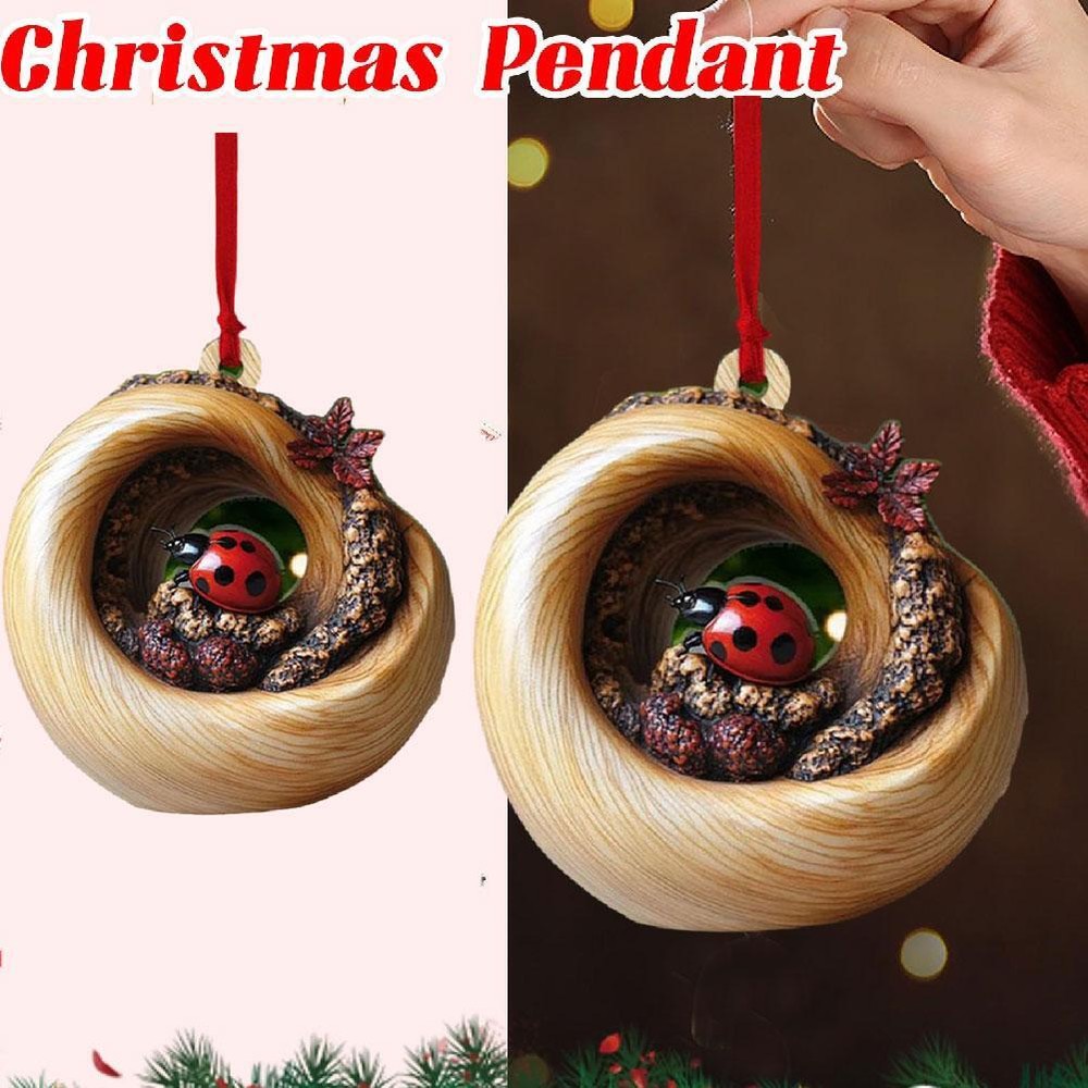 Woodland Christmas Ornaments, Xmas Decorations, 2D Flat Acrylic Animal Orna K5Z4