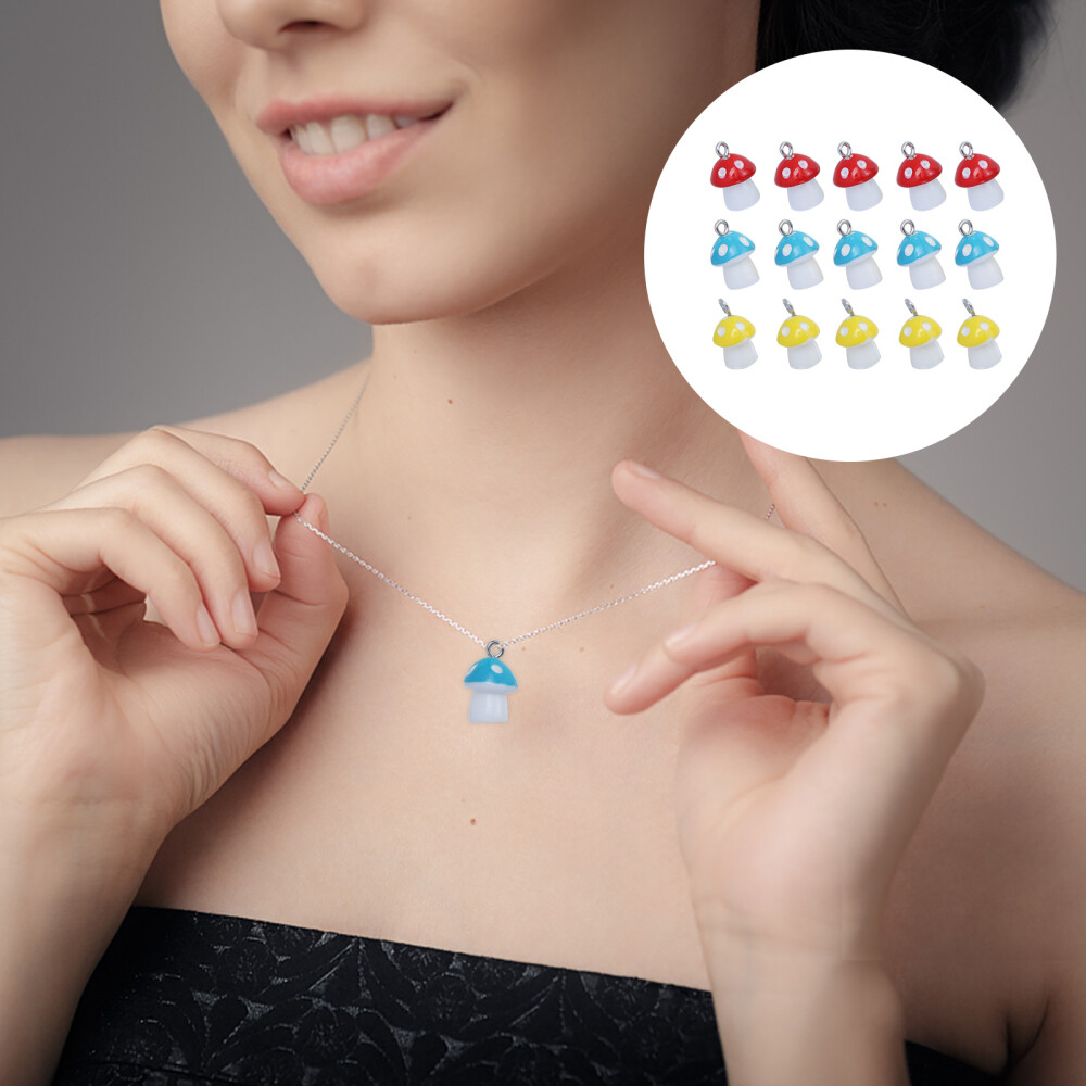 15 pcs small mushroom bead charms for jewelry making DIY earrings pendants