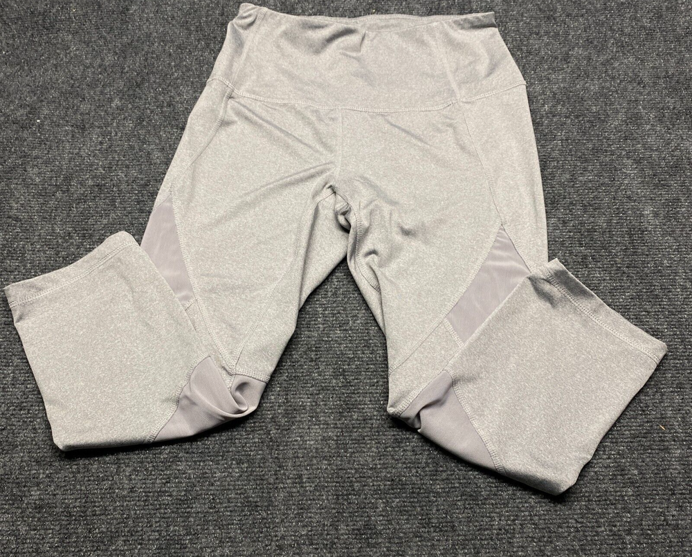 Reebok Leggings Yoga Women's Ladies Athleisure Pants Gray Capri Small S Straight