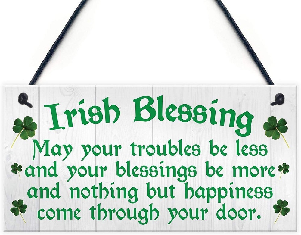 Irish Blessing Happiness Friendship Wood Signs Gifts Plaque Home Decor Door S...