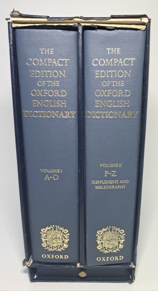 The Compact Edition Of the Oxford English Dictionary 2 Vol Set No Magnifier