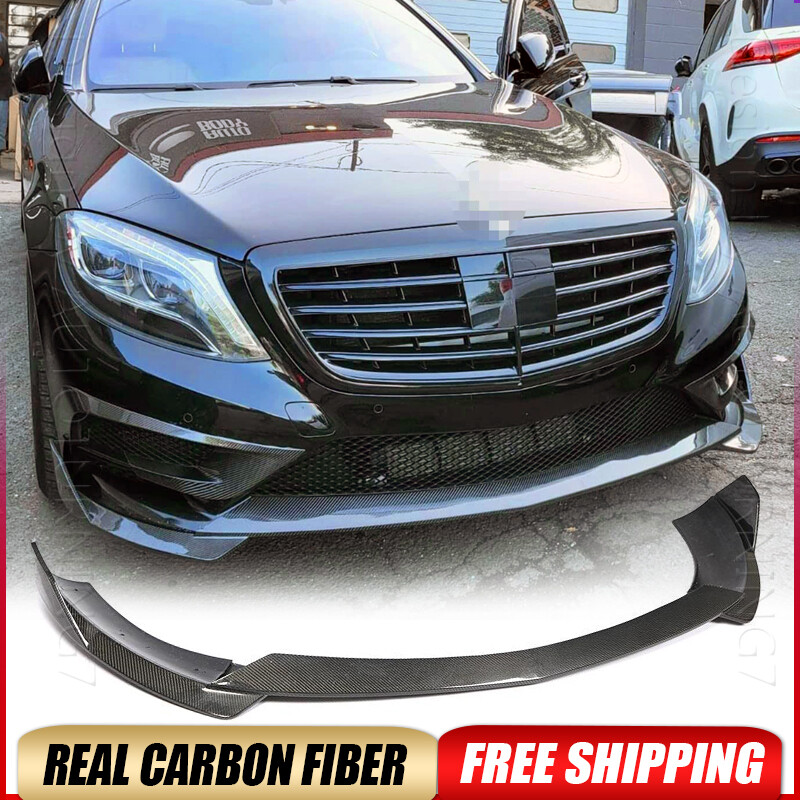 Benz S-Class W222 2014-2017 Carbon Fiber Front Bumper Lip Spoiler S400 S550