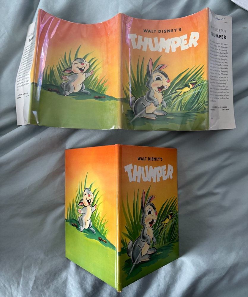 Thumper / Bambi - Disney movie tie-in DJ VG++ writing on end paper