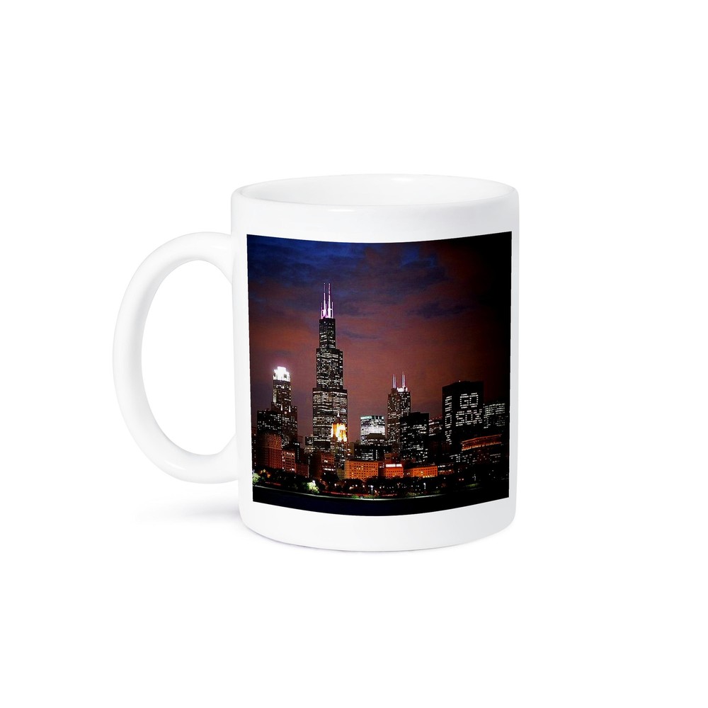 3dRose Chicago Skyline at Night Coffee Mug