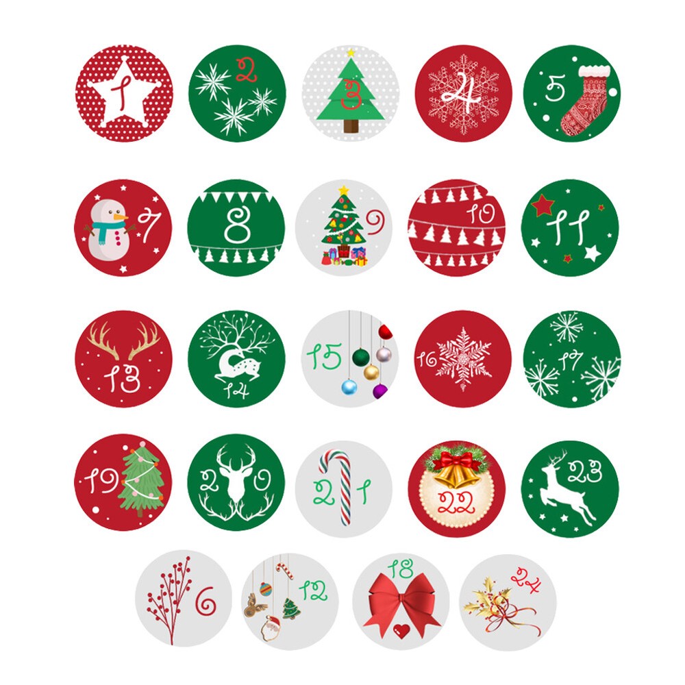 Christmas Stickers For Kids Xmas Craft Gift Number Sticker 24 Decor Countdown