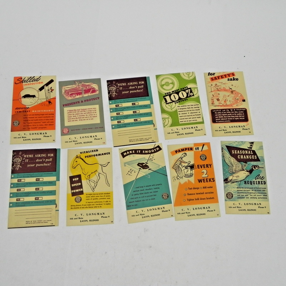 VINTAGE LOT OF RARE 1930-1940S PACKARD CARS DEALERSHIP POST CARDS