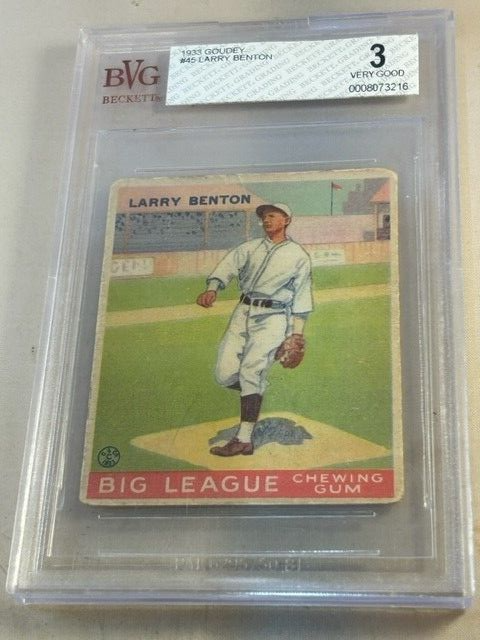 1933 Goudey #45 Larry Benton Cincinnati Reds BVG 3 VG Baseball Card