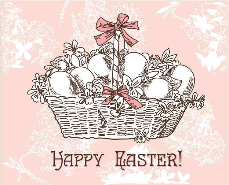 Happy Easter Pink Baskets Car Bumper Sticker Decal