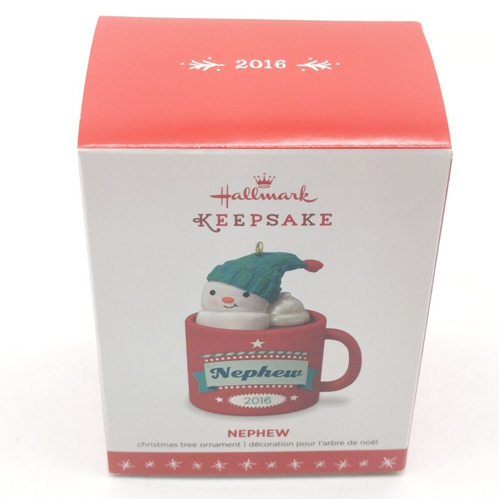 2016 Hallmark Nephew Snowman Hot Cocoa Keepsake Ornament New In Box