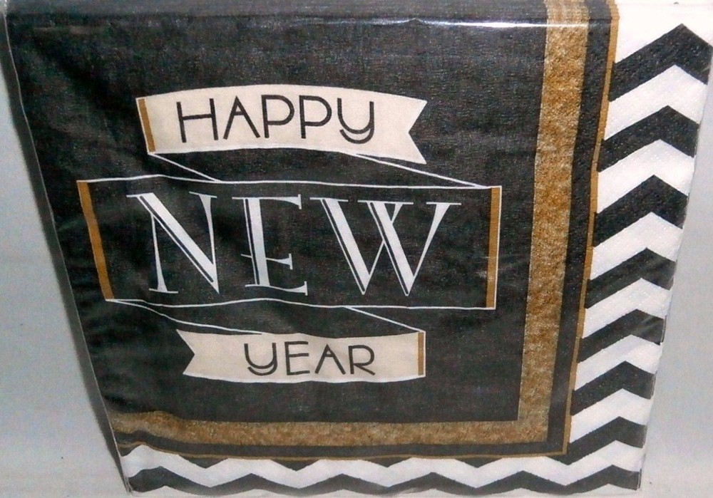 New Years Eve Luncheon Napkins 16 Count 2-Ply Midnight Celebration 12.875x12.75 Inches-image