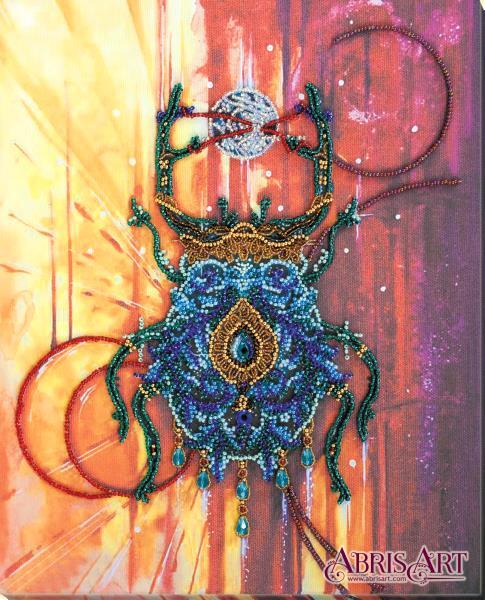 Bead embroidery kit Faberge beetle needlework kit Art canvas beadwork pattern