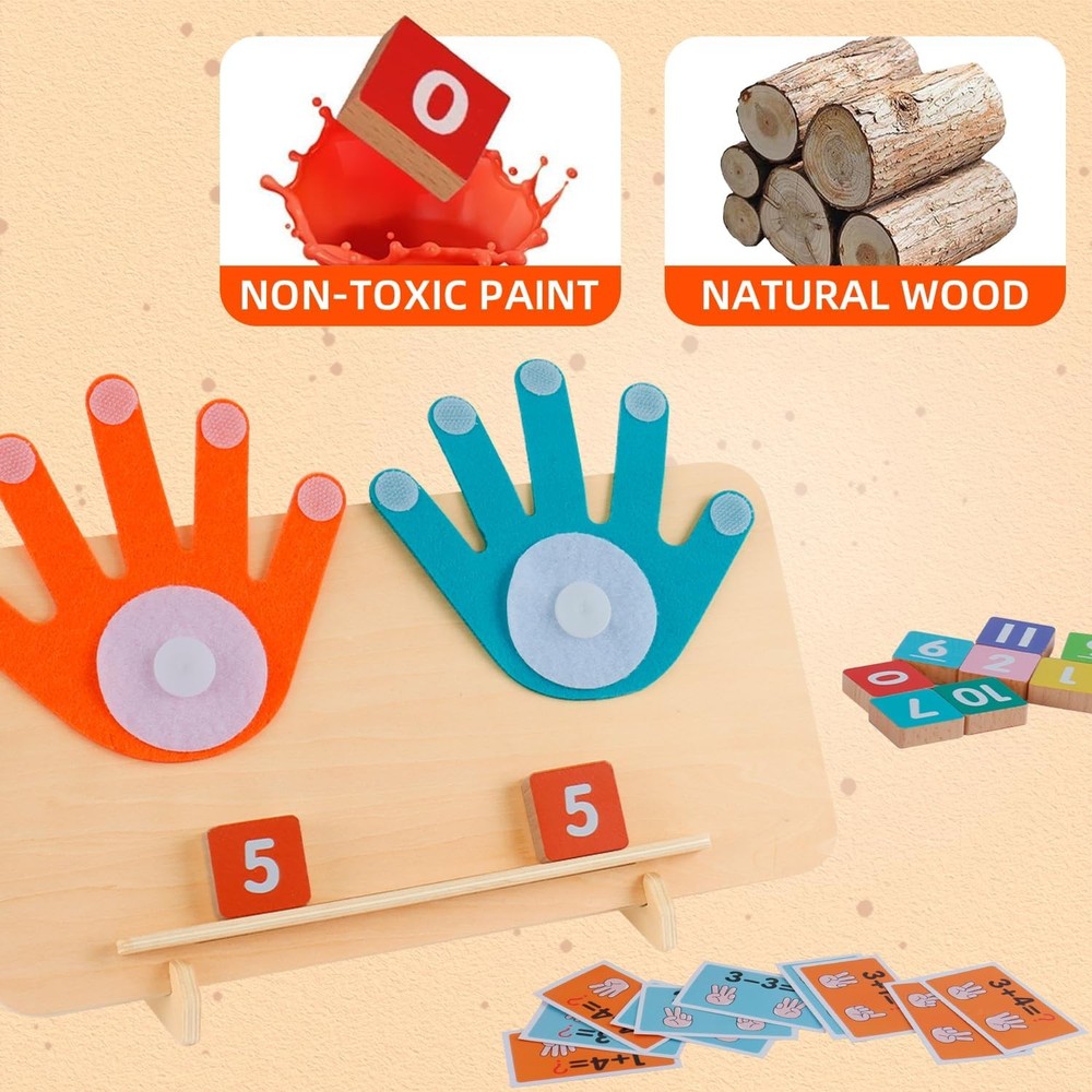 Educational Number Counting Blocks for Toddlers 3+ Years - Preschool Math Learning Toys