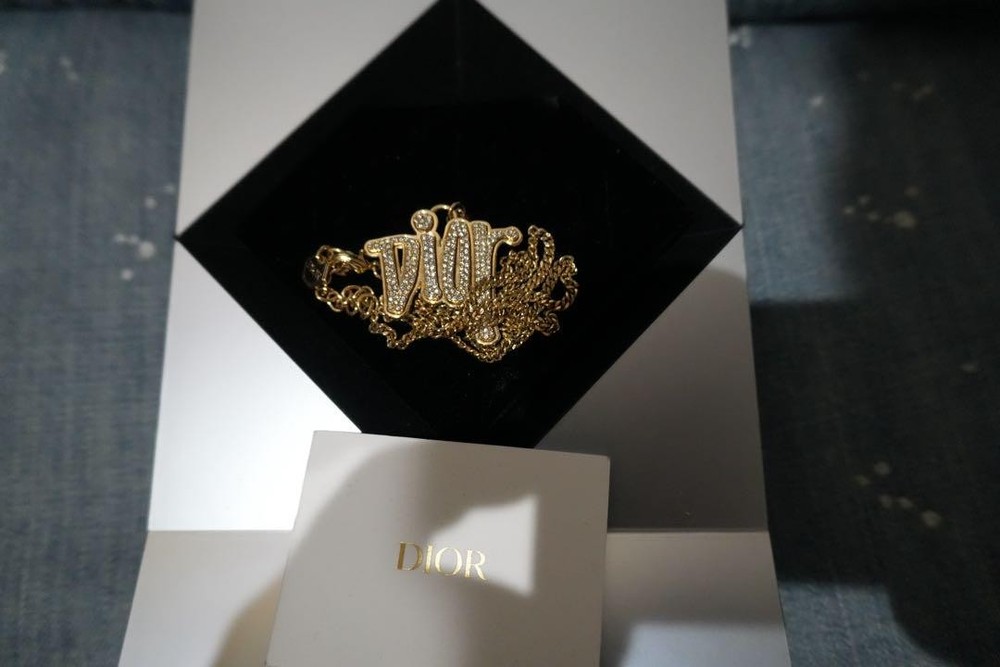 Dior Shawn Stussy Beaded Necklace Black and White Design