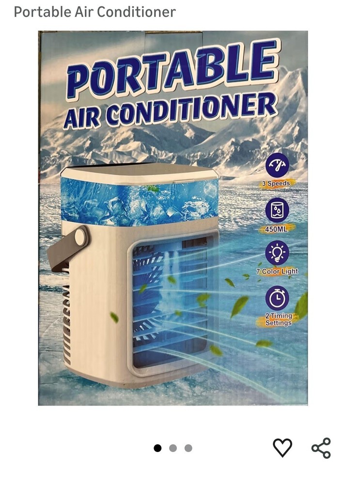 Personal Air Conditioner Cooler Fan Portable Mini Space Cooler 3-Speed Settings