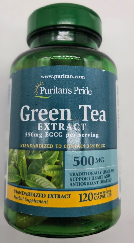 Puritan's Pride Green Tea Standardized Extract 500 mg - 120 Capsules