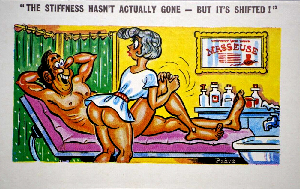 Postcard Seaside Comic Saucy Risqué Masseuse Shifted Stiffness Sunny Pedro 177