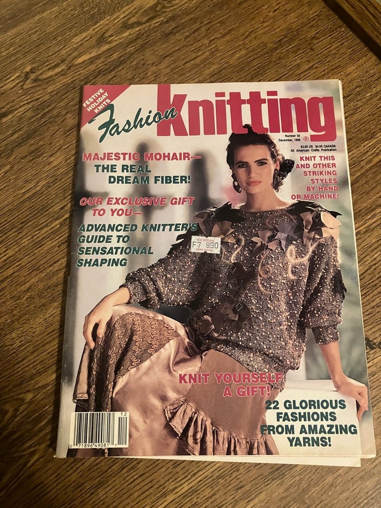 Vintage Back Issue of Fashion Knitting Magazine - December 1990