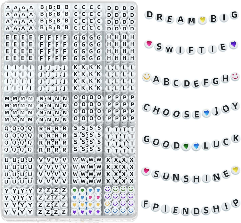 Colorful 28-Style Alphabet Letter Beads for DIY Preppy Friendship Bracelets