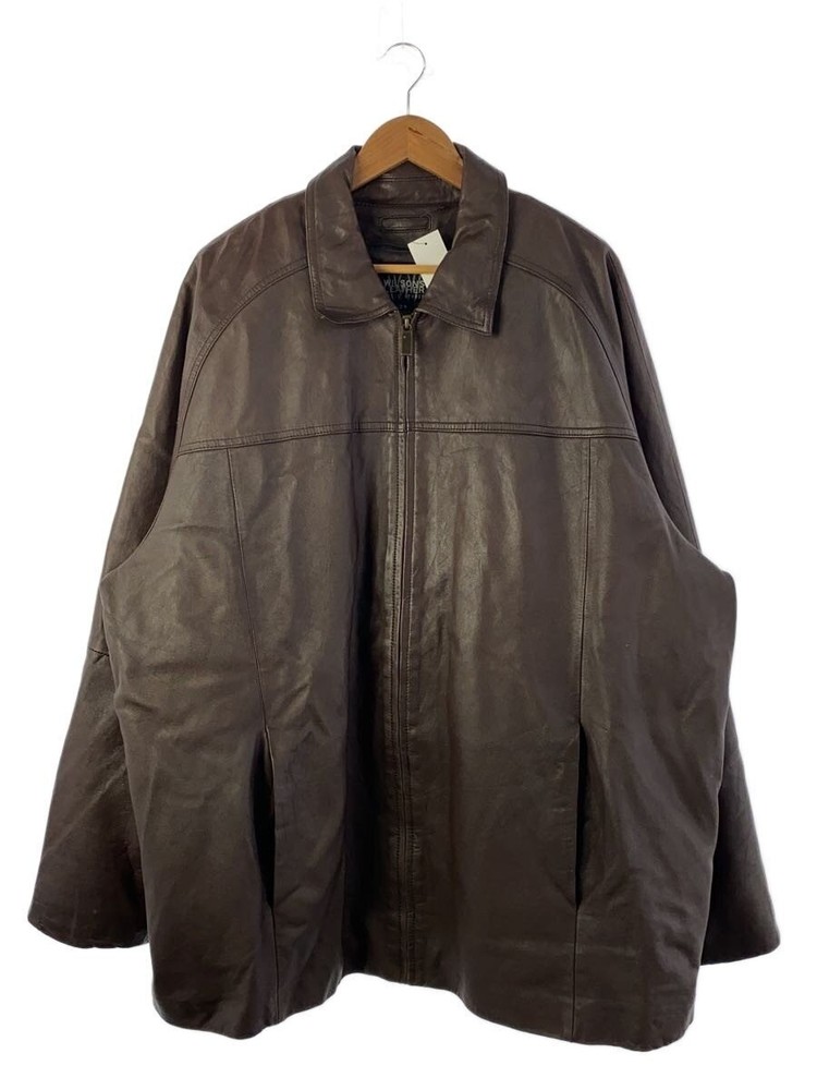 Wilsons Leather Jacket Blouson/2L/Leather/Brw/Plain 3995