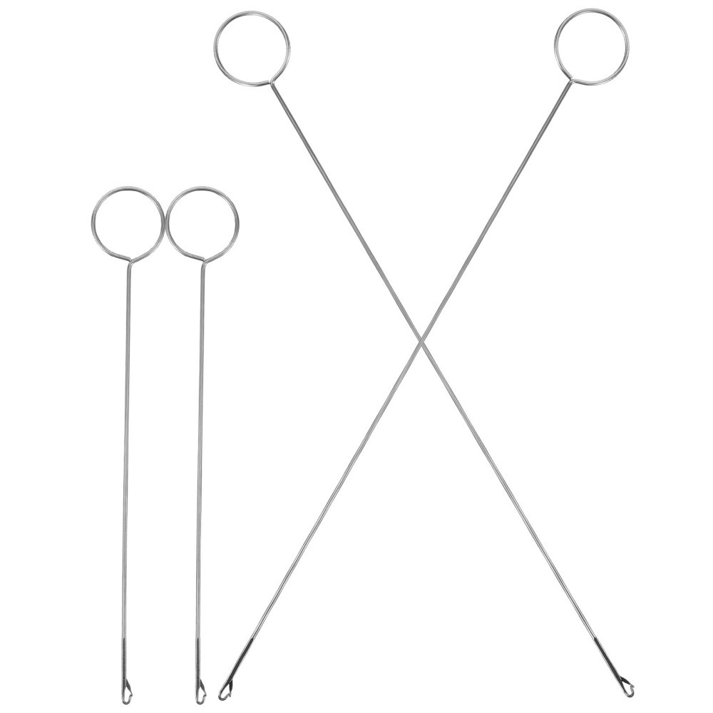 4-Pack Crochet Needles with Straps for Easy Hand Sewing & Threading  