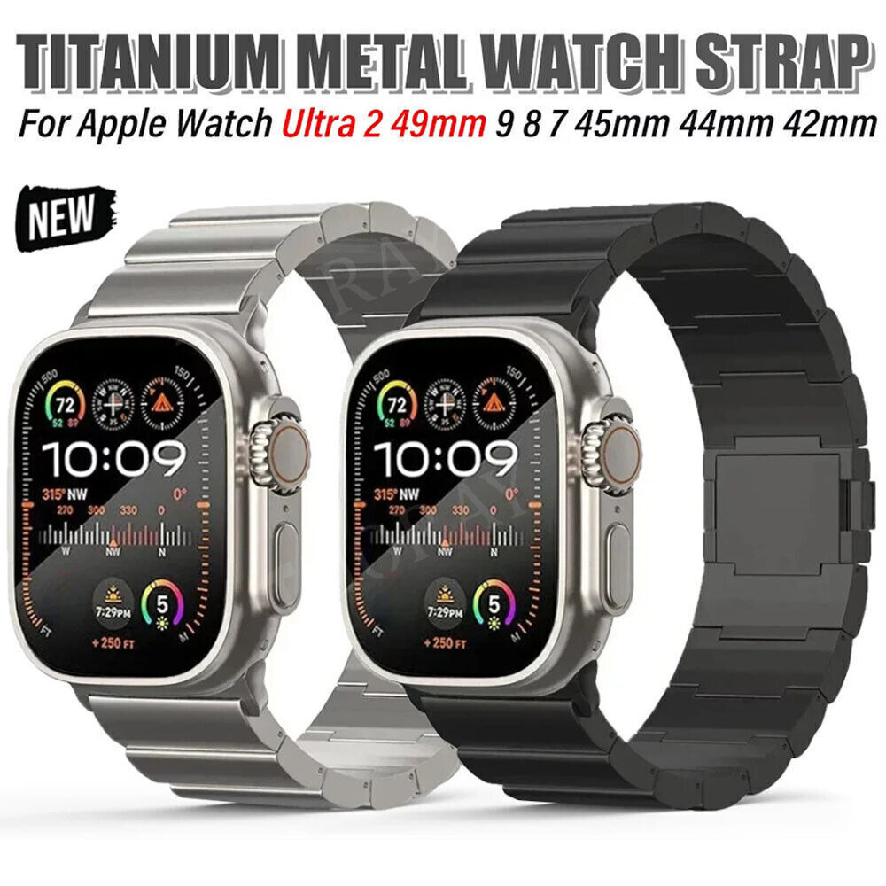 Magnetic Titanium Metal Strap Band For Apple Watch Ultra 2 49mm Series 9 8 7 6 5