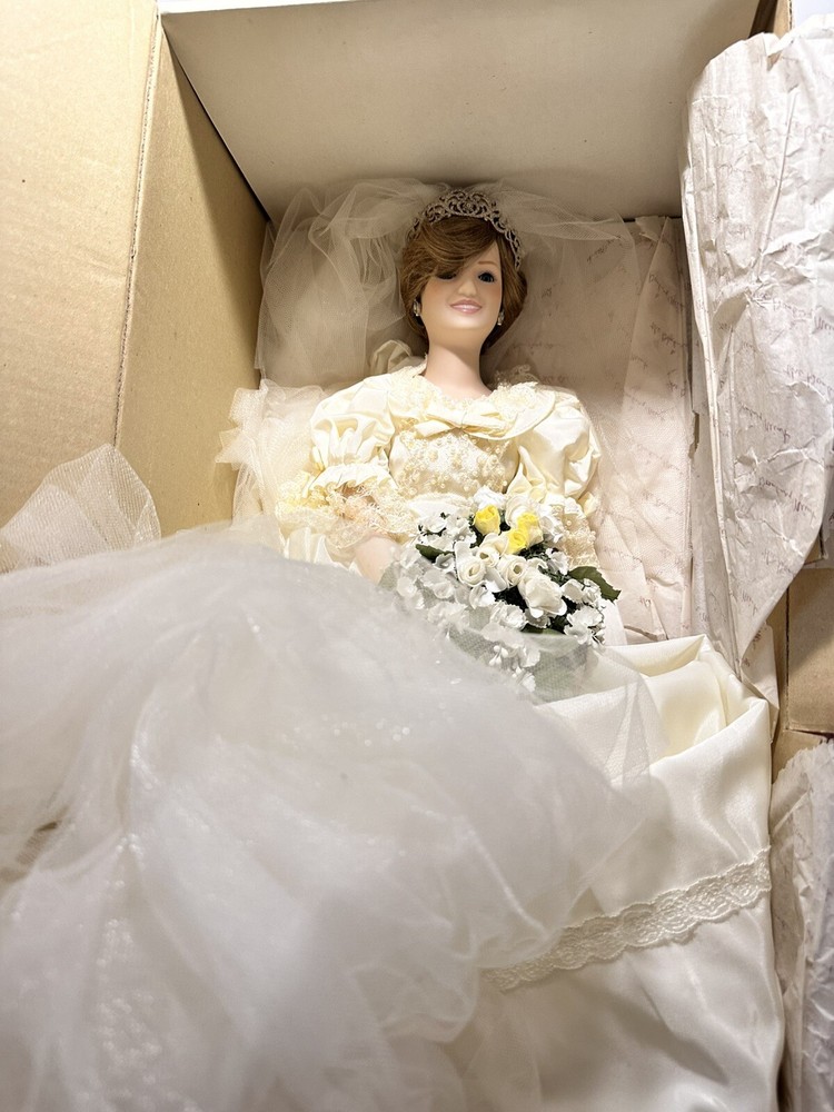 The Princess Diana 19” Porcelain Wedding Dress Bride Doll by The Danbury Mint
