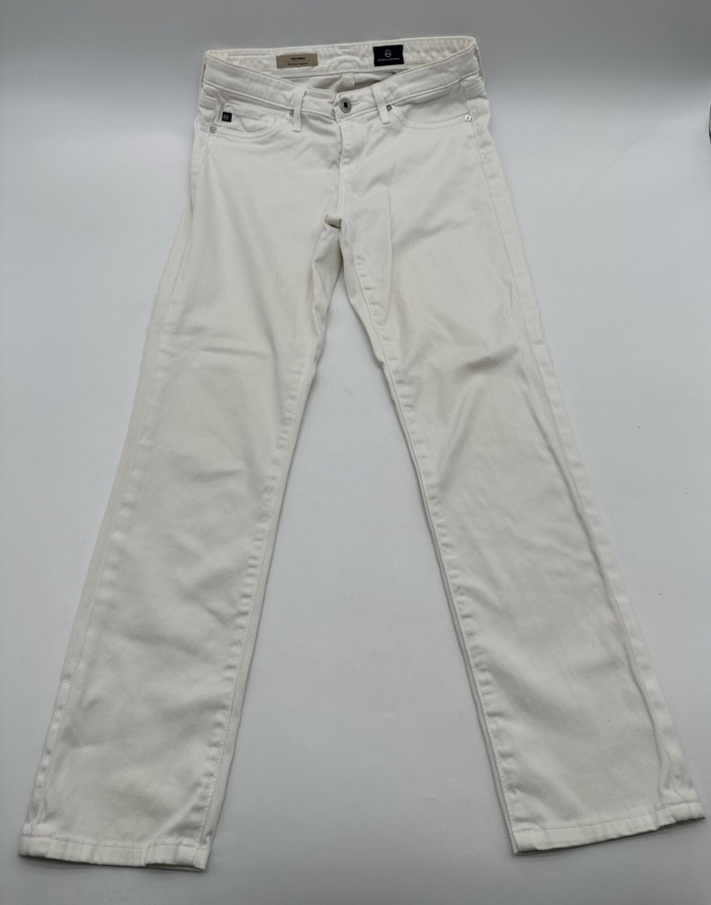 Adriano Goldschmied Jeans Prima Women Size 25R White Solid Pocket Logo USA#21582