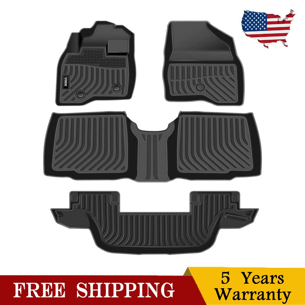 Custom Fit TPE Floor Liners for Ford Explorer 7-Seater 2015-2019 Waterproof Black