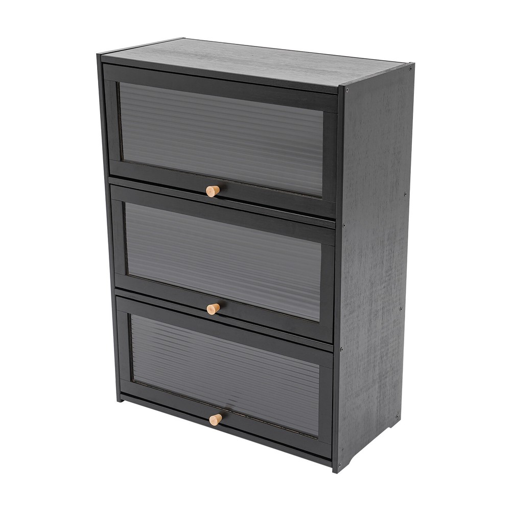 Black Storage Cabinet for Living Room Organization