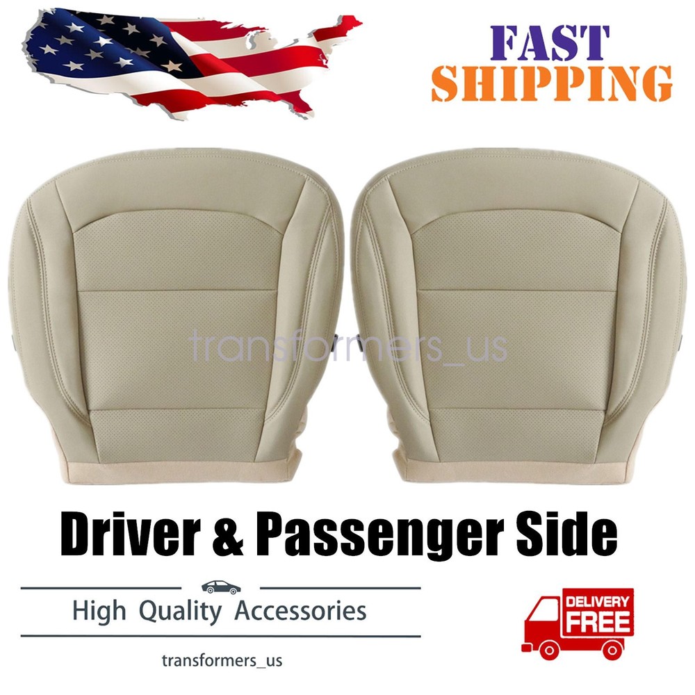 For 2016-2019 Ford Explorer Driver & Passenger Bottom Leather AC Seat Cover Tan