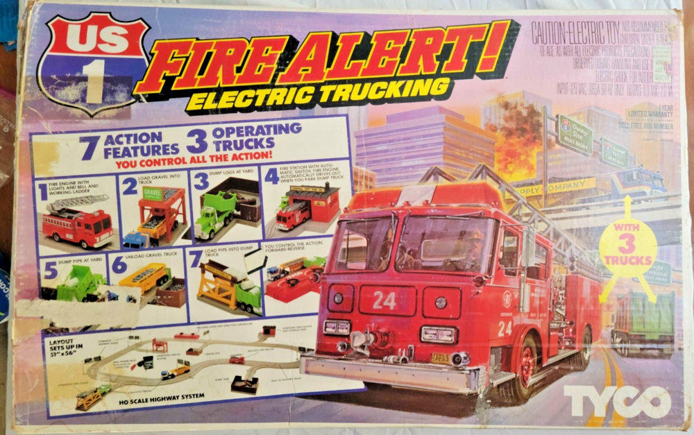 Vintage TYCO US-1 Electric Trucking Set Track Trucks Accessories Box