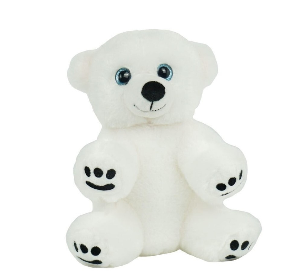 8-Inch Snowpuff Polar Bear Eco Plush Toy Soft Cuddly Stuffed Animal Gift