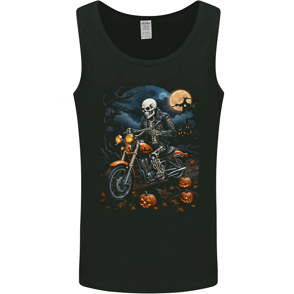 Skull Biker Motorcycle Motorbike Grim Reaper 27 Mens Vest Tank Top