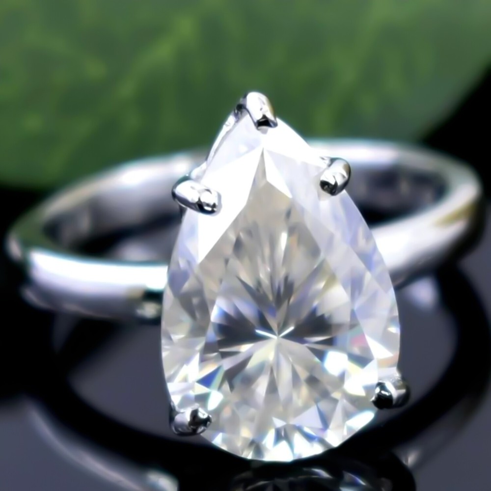 5.5ct VS1 Natural White Diamond Ring Certified 925 Silver Gift For Women