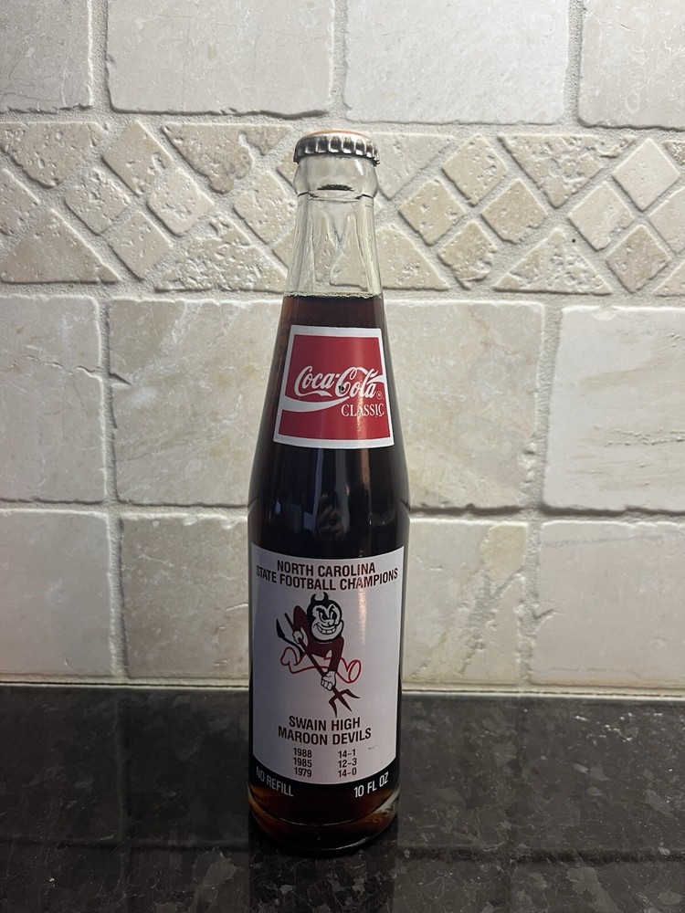 North Carolina State Football Champions Swain High Maroon Devils Coke Bottle