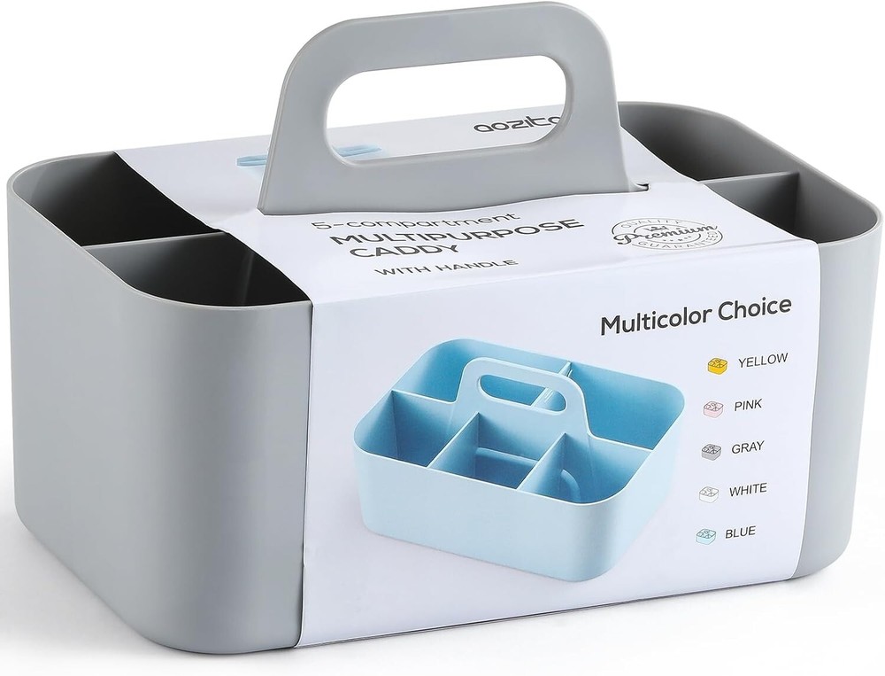 Multiuse Caddy Organizer with Handle - Stackable Plastic Tote Bin - Art Craft Su